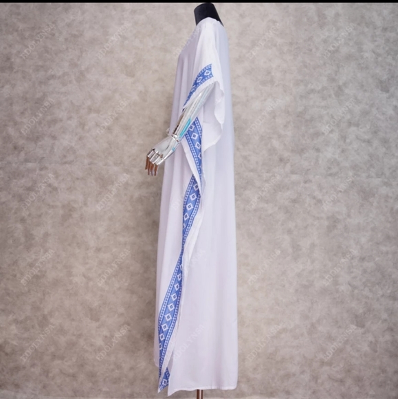 White Beach Maxi Coverup Duster One Size - Picture 12 of 13